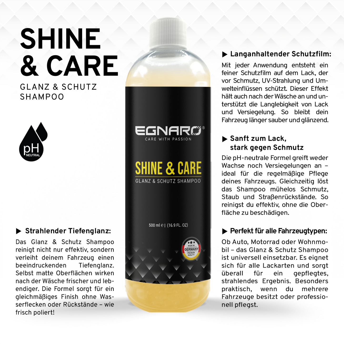 Shine & Care Shampoo - Egnaro