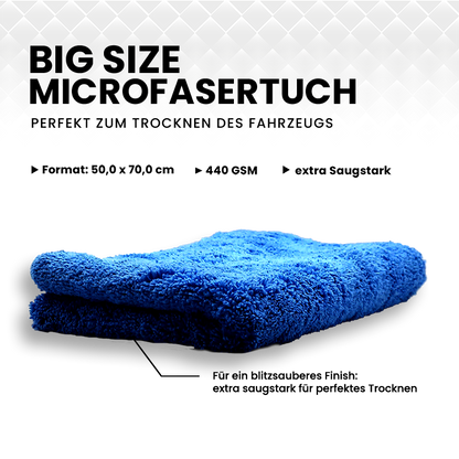 BIG SIZE Mikrofasertuch 50x70 cm – 440 GSM – Trockentuch - Egnaro 