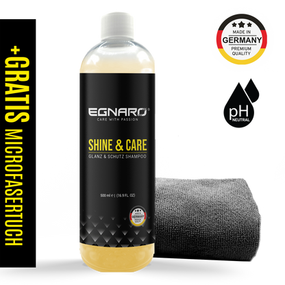 Shine & Care Shampoo -  mit Gratis Mikrofasertuch - Egnaro 